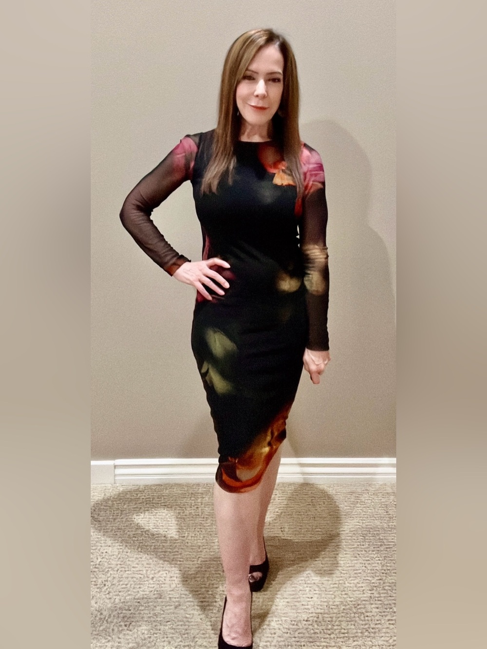 FUZZI Block Floral Sheath